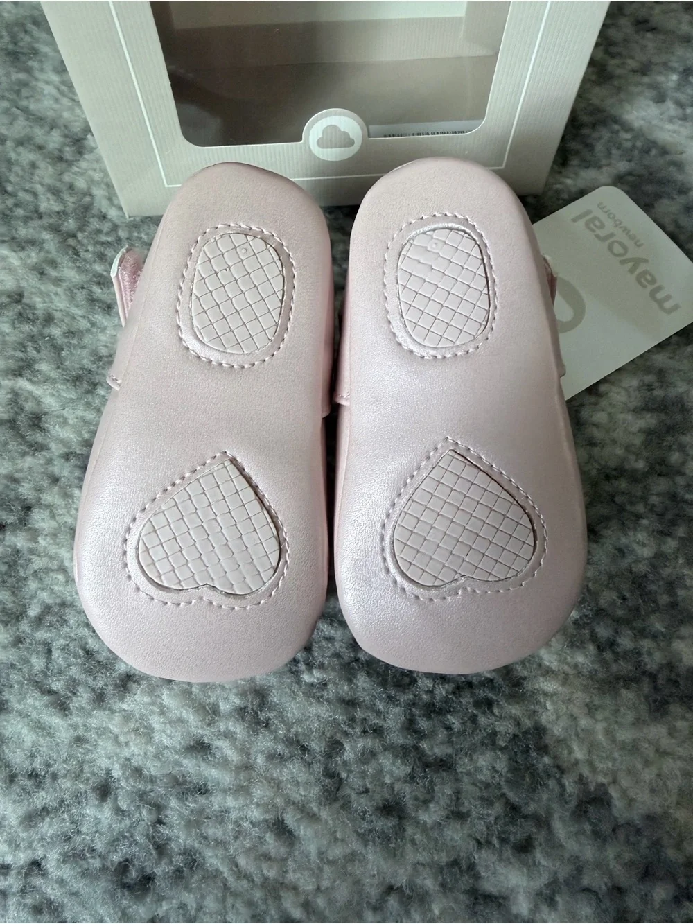 Mayoral Pink Mary Jane Baby Shoes with Floral Accent